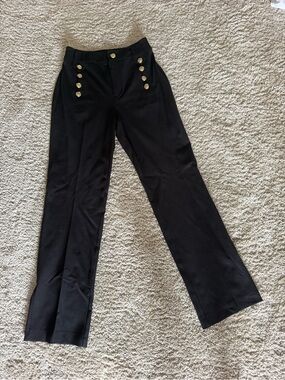 Lauren Ralph Lauren Black Dress Pants with Branded Waistband